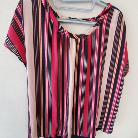 Loft striped keyhole back shirt XL - Picture 2 of 4